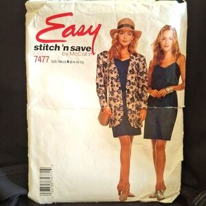 McCall's Easy stitch and save 7477 Sewing pattern